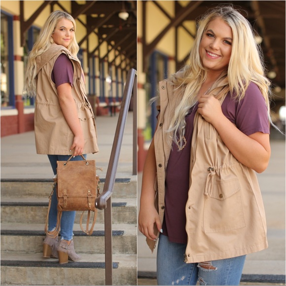 SKYE by Infinity Raine Jackets & Blazers - ✨LAST ONE✨PLUS Khaki Hoodie Vest